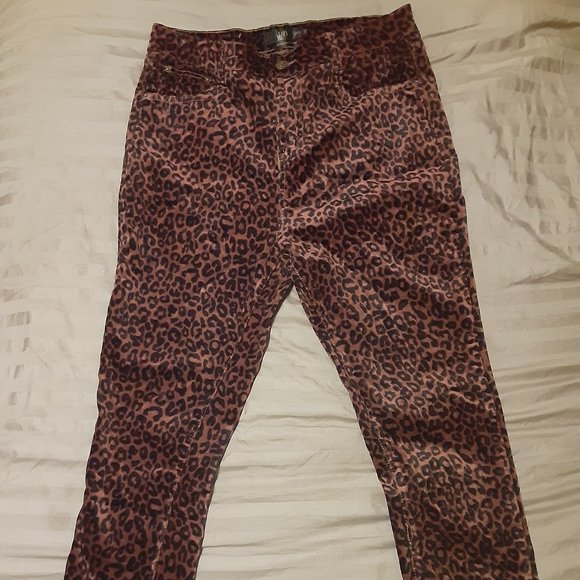 Leopard Print Faux Fur Jeans - Picture 1 of 3